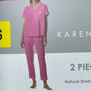 Karen Neuburger Womens 2-Piece Pajama Set Pink Floral Small d0925